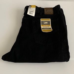 Lee Double Black Mens Jeans Big & Tall Regular Fit Straight Leg 46X30 NWT